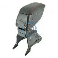 Cotiera auto universala neagra, rabatabila, piele ecologica, cusatura rosie