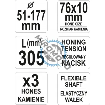 Dispozitiv pentru honuit clindrii Yato YT-05812, 51 - 177 mm, 205 mm Dispozitiv pentru honuit clindrii Yato YT-05812, 51 - 177 mm, 205 mm