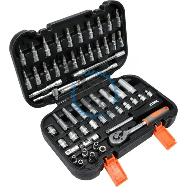 Set capete de insurubare si chei tubulare, Sthor 58643, mixt, 56 bucati