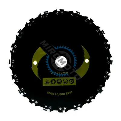 Disc motocoasa cu lant de drujba 230mm x 25.4 mm Disc motocoasa cu lant de drujba 230mm x 25.4 mm