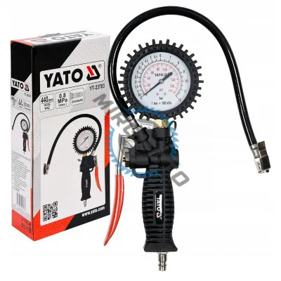 Pistol de aer cu manometru, Yato YT-23703, cupla rapida 1/4 inch, 8 bar, 440 mm