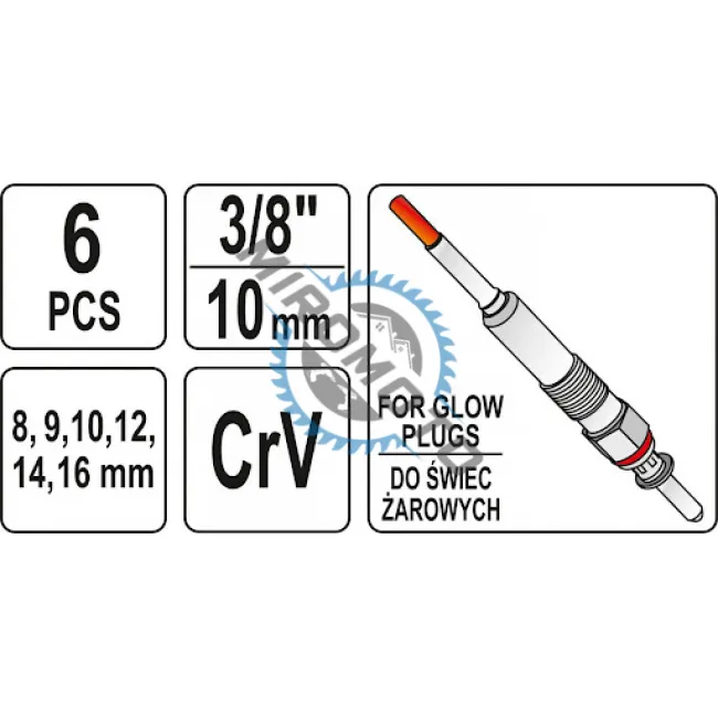 Set chei tubulare cu imbinare flexibila pentru bujii, Yato YT-05339, 6 bucati