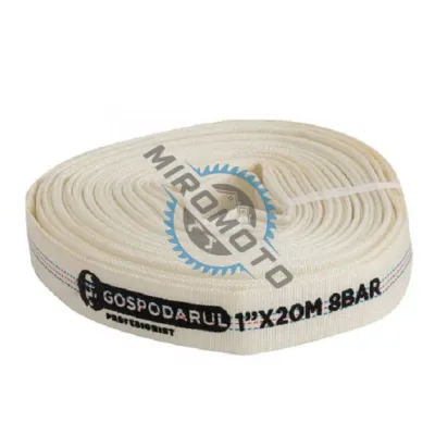 Furtun Panzat si Cauciucat, Diametru Refulare 1 Tol (25.4 mm), Lungime 20 M, Presiune 8 Bari Furtun Panzat si Cauciucat, Diametru Refulare 1 Tol (25.4 mm), Lungime 20 M, Presiune 8 Bari