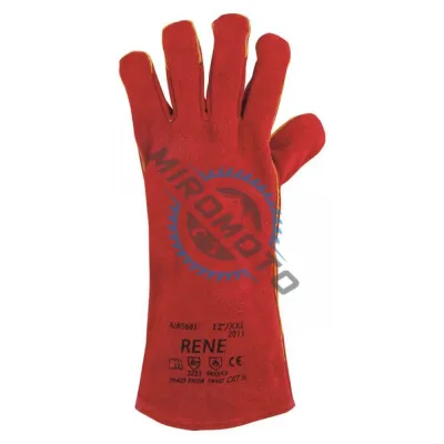 Manusi de Sudura din Piele de Bovina, Captusite cu Bumbac Ignifug, 35cm, Certificare CE, marimea 10 Manusi de Sudura din Piele de Bovina, Captusite cu Bumbac Ignifug, 35cm, Certificare CE, marimea 10