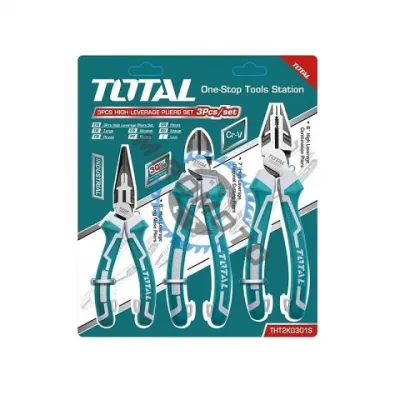 Set Cleste Patent 200mm, Cleste Taietor 180mm si Cleste cu Varf Ascutit 160mm Cr-V, TOTAL THT2K0301S Set Cleste Patent 200mm, Cleste Taietor 180mm si Cleste cu Varf Ascutit 160mm Cr-V, TOTAL THT2K0301S