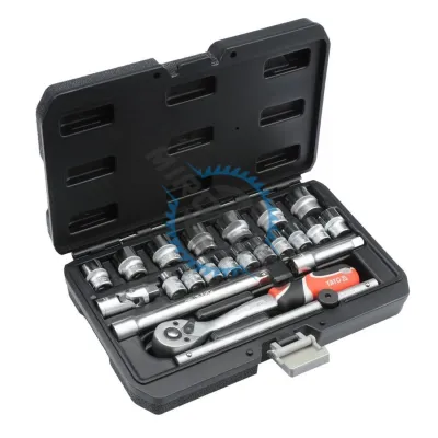 Trusa chei tubulare, Yato YT-38561, 6-22 mm, patrat 3/8 inch, 22 bucati