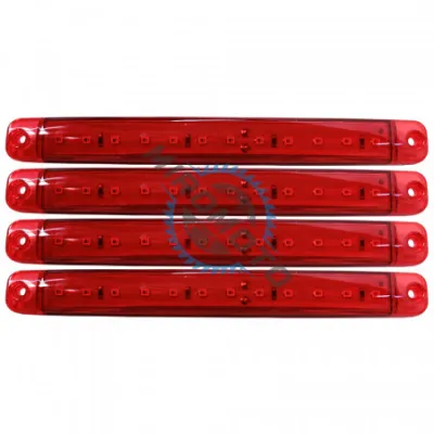 Lampa Gabarit cu 12 LED-uri 12/24V Set 4buc, Rosu Lampa Gabarit cu 12 LED-uri 12/24V Set 4buc, Rosu