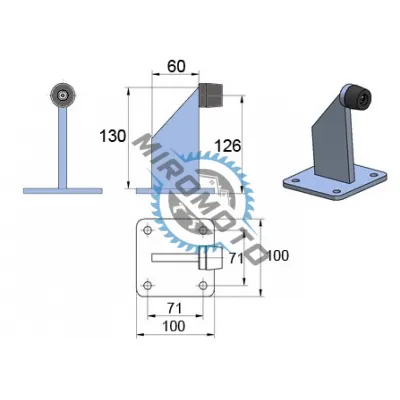 Opritor Inferior pentru Porti Culisante cu Tampon de Cauciuc