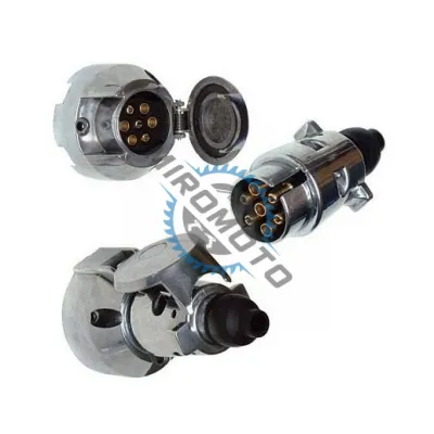 Fisa + priza remorca 7 pini din metal