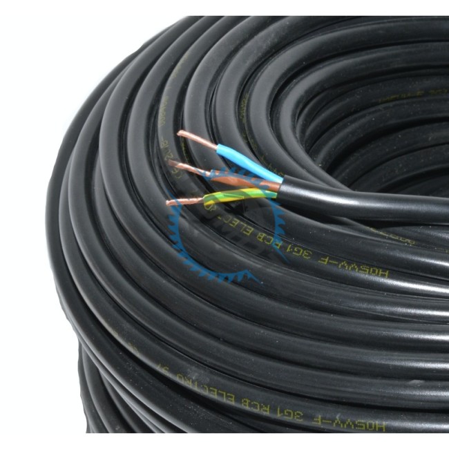 Cablu Electric Flexibil MYYM (Litat), H05VV-F 3x2.5mm, Negru (Rola 100 Metri)