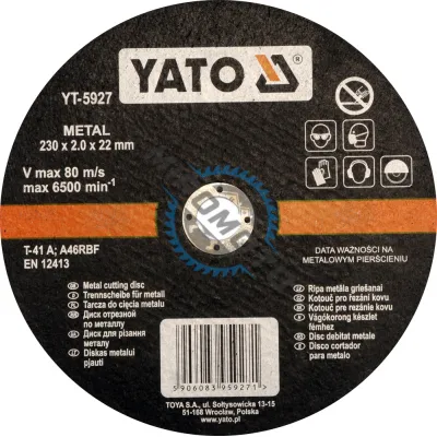 Disc Debitat Metal 230 x 2 x 22mm Yato YT-5927 Disc Debitat Metal 230 x 2 x 22mm Yato YT-5927