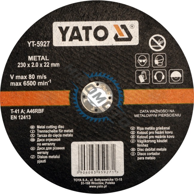 Disc Debitat Metal 230 x 2 x 22mm Yato YT-5927