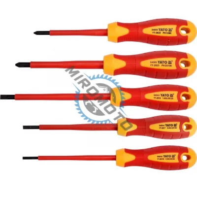 Set 5 surubelnite izolate pentru electricieni, Yato YT-2827, VDE, 1000 V Set 5 surubelnite izolate pentru electricieni, Yato YT-2827, VDE, 1000 V