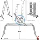 Scara constructii articulata, Vorel 17704, 3.4 m, 150 kg, 3 trepte tronson Scara constructii articulata, Vorel 17704, 3.4 m, 150 kg, 3 trepte tronson