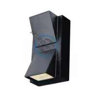 Aplica led de exterior, 2x5W, negru, 3000K, sticla si metal, negru, 1080lm