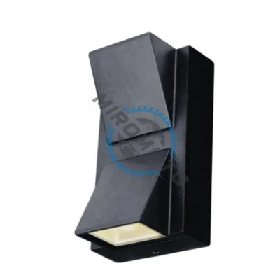 Aplica led de exterior, 2x5W, negru, 3000K, sticla si metal, negru, 1080lm