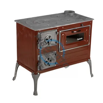 Soba de Gatit Samotata 6 kW, Tabla Emailata, pe Lemne, Evacuare 130mm, Burlan pe partea Dreapta, cu Plita si Cuptor, 800x750x437mm Soba de Gatit Samotata 6 kW, Tabla Emailata, pe Lemne, Evacuare 130mm, Burlan pe partea Dreapta, cu Plita si Cuptor, 800x750x437mm