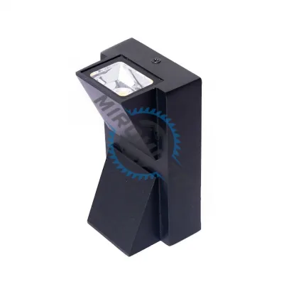 Aplica led de exterior, 2x5 W, negru, sticla si metal, culoare alb rece 6500K