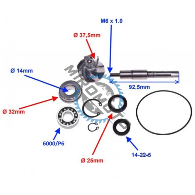 Kit reparatie pompa apa scuter Honda SH 125cc, 150cc