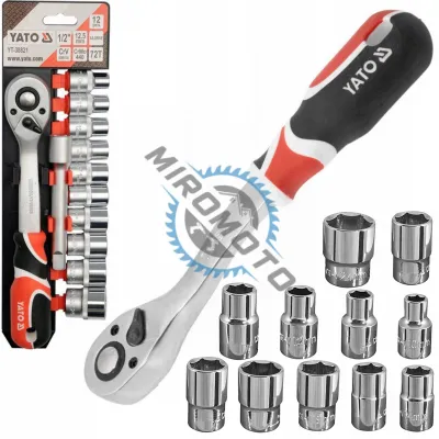 Set chei tubulare cu antrenor Yato YT-38821, prindere 1/2 “, 10-24mm, Cr-V Set chei tubulare cu antrenor Yato YT-38821, prindere 1/2 “, 10-24mm, Cr-V