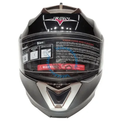 Casca flip up FGN cu ochelari de soare, Negru Lucios