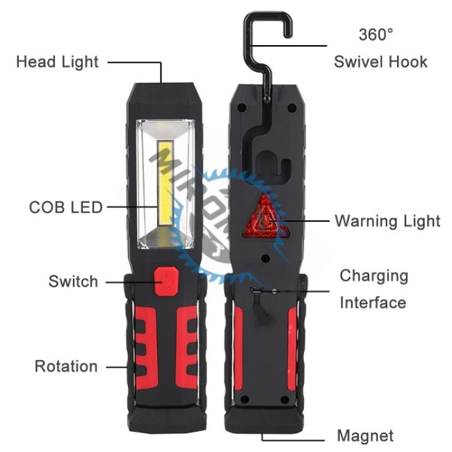 Lanterna Portabila 3W COB LED, 260lm, 2 Magneti, Acumulator Li-Lon 3.7V