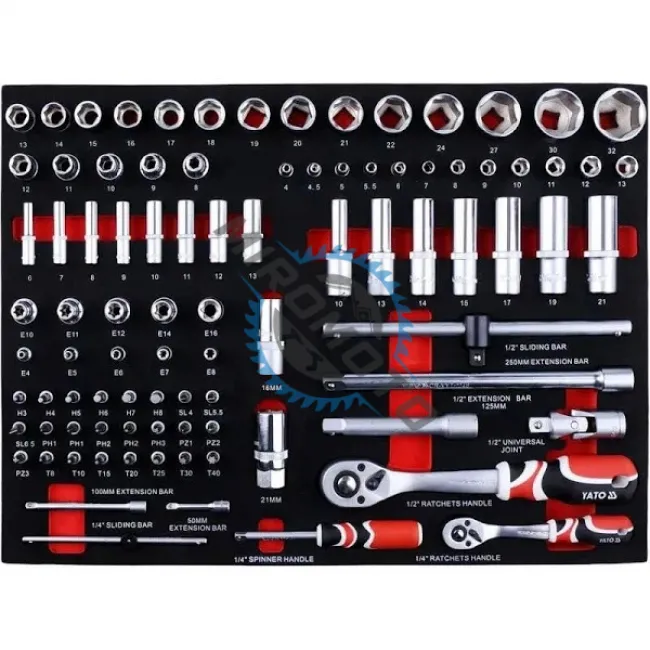 Dulap pentru scule, Yato YT-55290, 980x770x462 mm, 7 compartimente, 211 scule incluse, banc de lucru Dulap pentru scule, Yato YT-55290, 980x770x462 mm, 7 compartimente, 211 scule incluse, banc de lucru