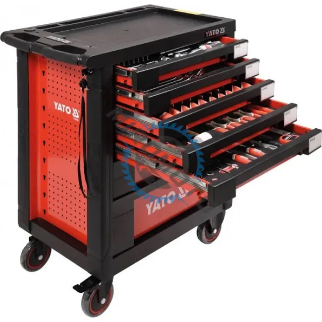 Dulap pentru scule, Yato YT-55290, 980x770x462 mm, 7 compartimente, 211 scule incluse, banc de lucru Dulap pentru scule, Yato YT-55290, 980x770x462 mm, 7 compartimente, 211 scule incluse, banc de lucru