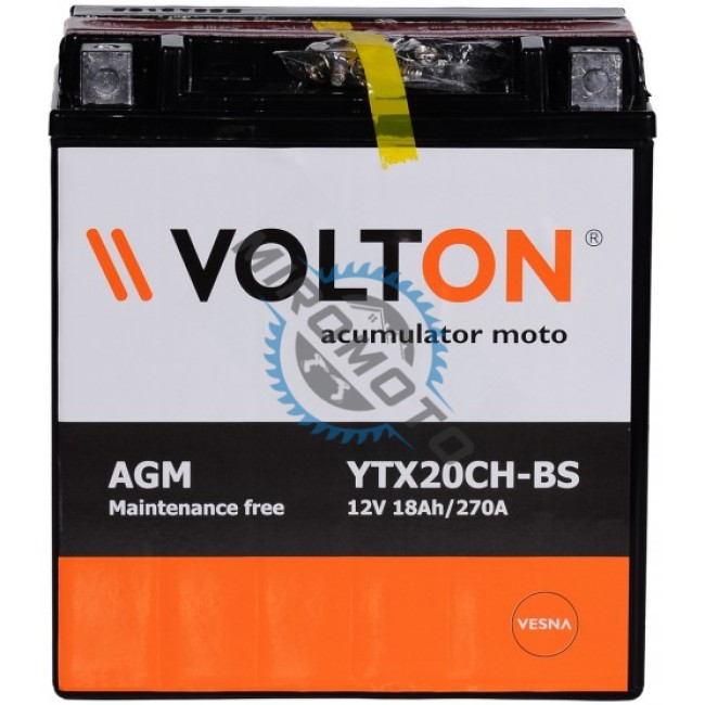 Baterie Moto Volton AGM 12V 18Ah, 270A YTX20CH-BS