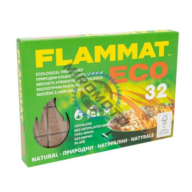 Pastile ecologice de aprins focul pentru gratar, sobe, fara miros, 32 bucati, Flammat, GF-1717