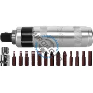 Surubelnita de impact Yato YT-28015, cutie metal, 15 piese, magnetic, Crom Vanadiu