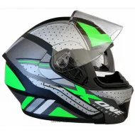 Casca moto flip up X-One cu ochelari de soare, negru / verde