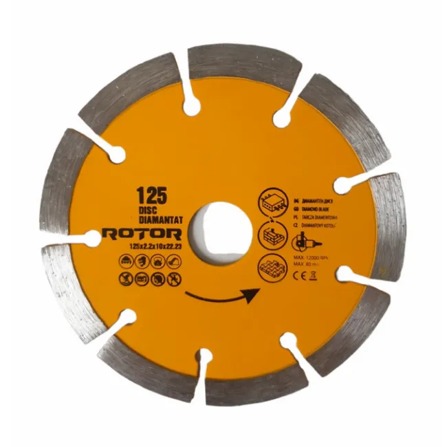 Disc diamantat 125x2x10x22.23 Segmentat Rotor