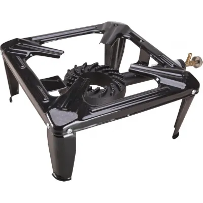 Pirostrie cu patru picioare patrata din tabla, arzator din fonta, 30 x 30cm, 4 kW