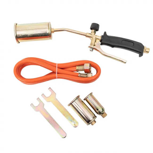 Set arzator gaz cu robiet cu 3 duze si furtun 1.5m furtun si cheie pentru lipit sau parlit