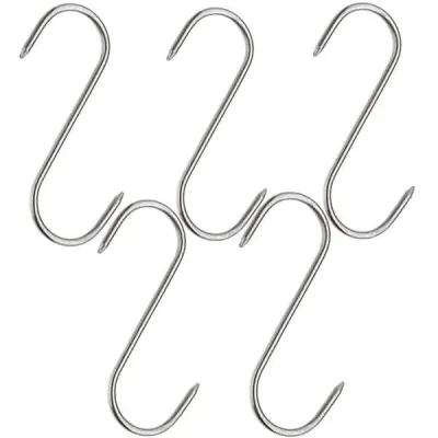Set 5 carlige din inox pentru carne, lungime 180 mm Set 5 carlige din inox pentru carne, lungime 180 mm