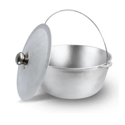 Ceaun din aluminiu alimentar, capacitate 10 L, cu suport si capac, Brizoll Ceaun din aluminiu alimentar, capacitate 10 L, cu suport si capac, Brizoll