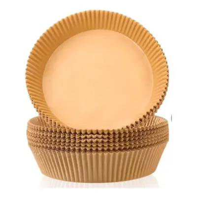 Set 100 hartii de copt sau prajit pentru airfryer, forma rotund, 20 x 4.5 cm