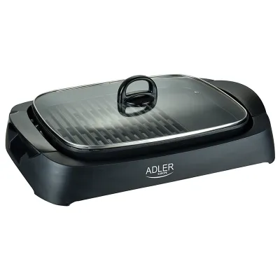 Grill electric cu capac Adler AD6610, termostat ajustabil, 3000w, negru Grill electric cu capac Adler AD6610, termostat ajustabil, 3000w, negru