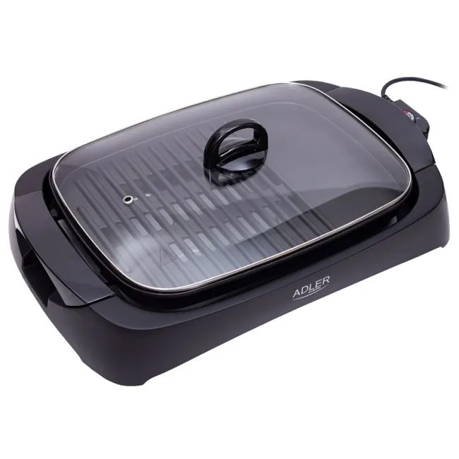 Grill electric cu capac Adler AD6610, termostat ajustabil, 3000w, negru