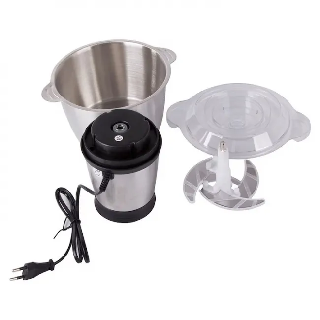 Tocator electric multifunctional, capacitate 2L, pentru carne si legume, 4 lame din otel inoxidabil, recipient din inox, 2 viteze, putere 500W, argintiu Tocator electric multifunctional, capacitate 2L, pentru carne si legume, 4 lame din otel inoxidabil, recipient din inox, 2 viteze, putere 500W, argintiu