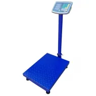 Cantar electronic comercial 600 Kg, cu acumulator, brat rabatabil, picioare ajustabile, fisaj LCD, otel inoxidabil, platan 45x60