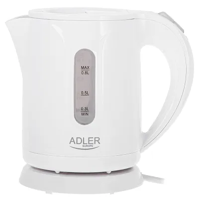Fierbator electric Adler AD1371W, siguranta oprire automata, baza pivotanta 360°, 0.8L, 850W Fierbator electric Adler AD1371W, siguranta oprire automata, baza pivotanta 360°, 0.8L, 850W