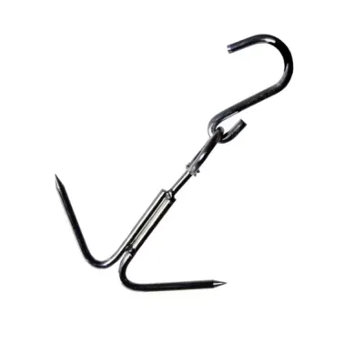 Carlig macelarie dublu de agatat carne din otel, lungime 210 mm Carlig macelarie dublu de agatat carne din otel, lungime 210 mm