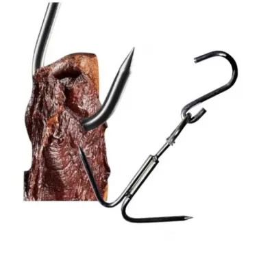 Carlig macelarie dublu de agatat carne din otel, lungime 210 mm Carlig macelarie dublu de agatat carne din otel, lungime 210 mm