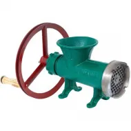 Masina tocat carne manuala nr.32 din fonta cu rulment si fulie, verde