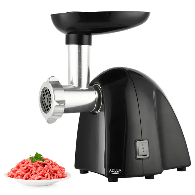 Masina de tocat carne Adler AD4811, 1800W, functie reverse, accesorii, 1,8 kg/min., negru