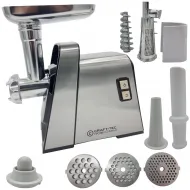 Masina de tocat carne Craft-Tec Inox 3500W, Accesorii rosii, carnati, chiftele, 3 site, functia revers, motor cupru (PRODUS RESIGILAT)