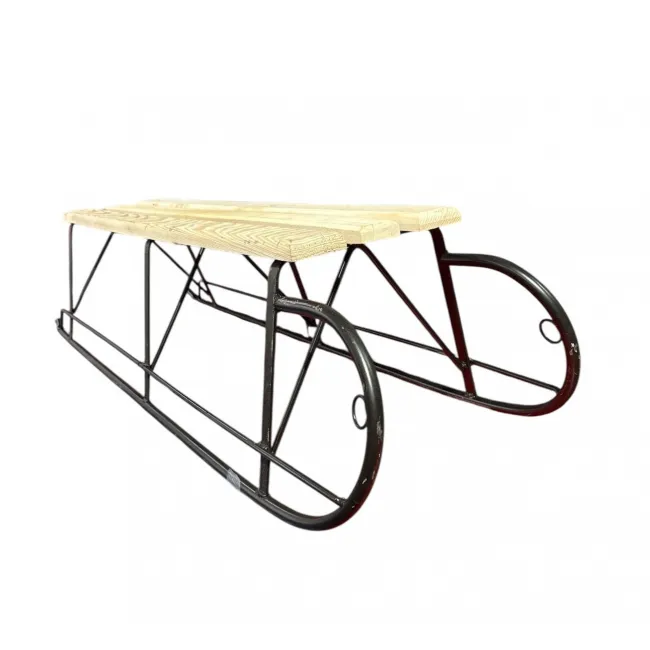 Sanie din metal si lemn de fag, lungime 120 cm