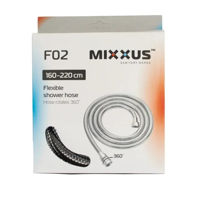 Furtun de dus flexibil Mixxus Hose Chr.F02, inox, lungime 160-220 cm